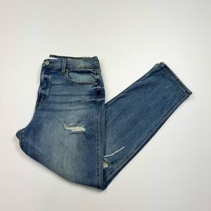 Women’s Eunina Rocky High Rise Boyfriend Distressed Denim Blue Jeans Size 11